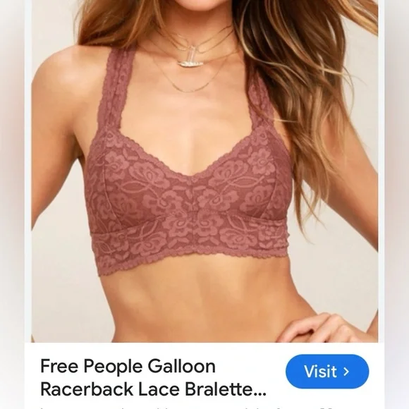 FREE PEOPLE INTIMATELY Racerback Bralette Lace Bralette WOMENS
SIZE L - Picture 1 of 9